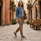 Women's Lace-Up trainers with white soles