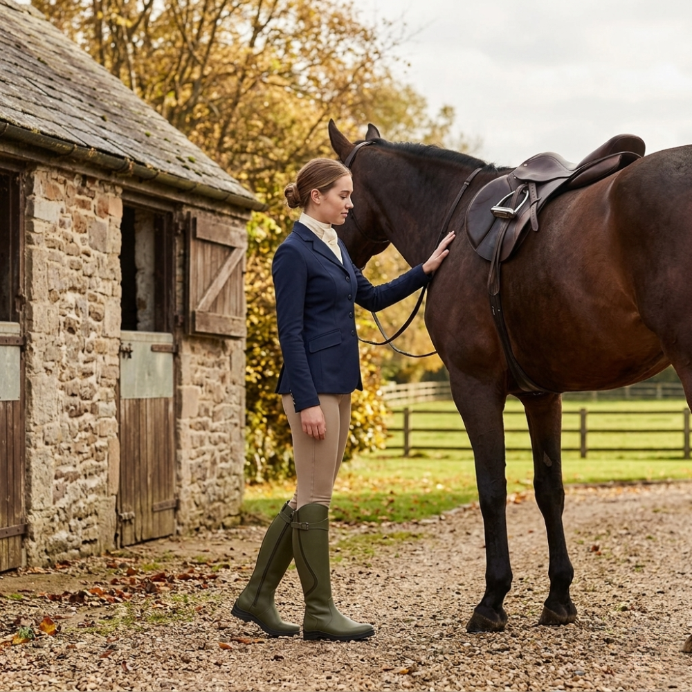 Women’s Waterproof Leather Winter Riding Boots