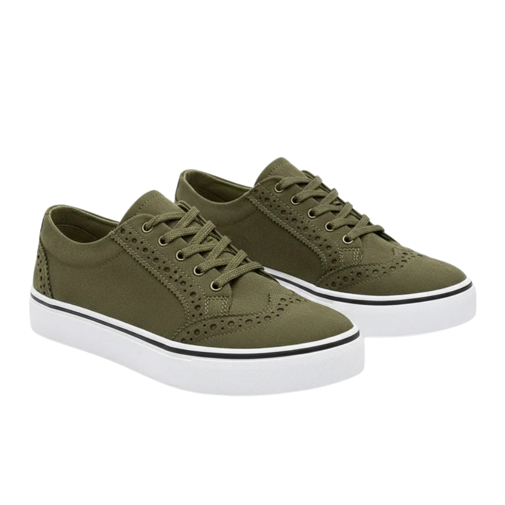 Women's Lace-Up trainers with white soles
