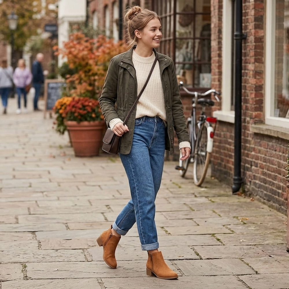 Stylish Ankle-Length Boots with Side Zipper Closure for Women