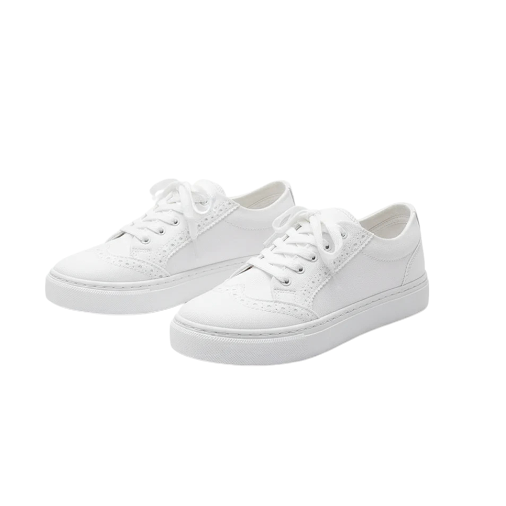Women's Lace-Up trainers with white soles