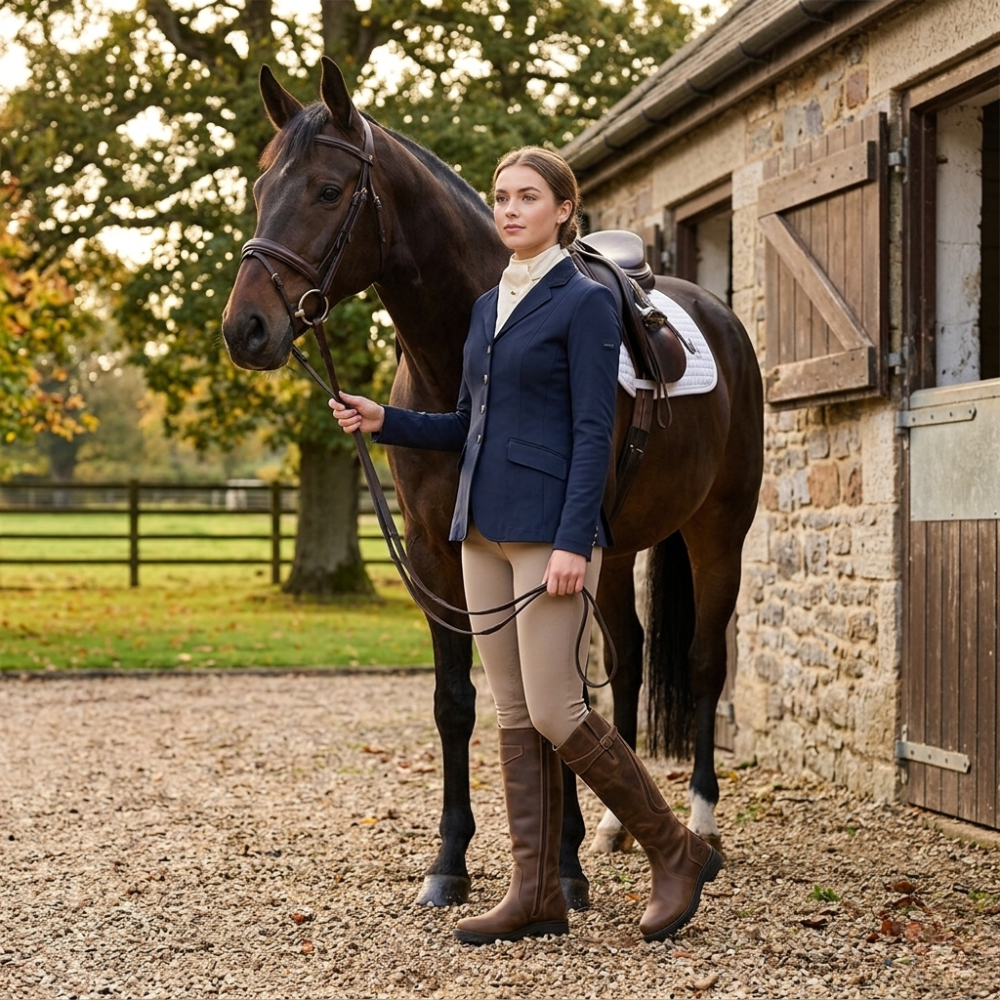 Women’s Waterproof Leather Winter Riding Boots