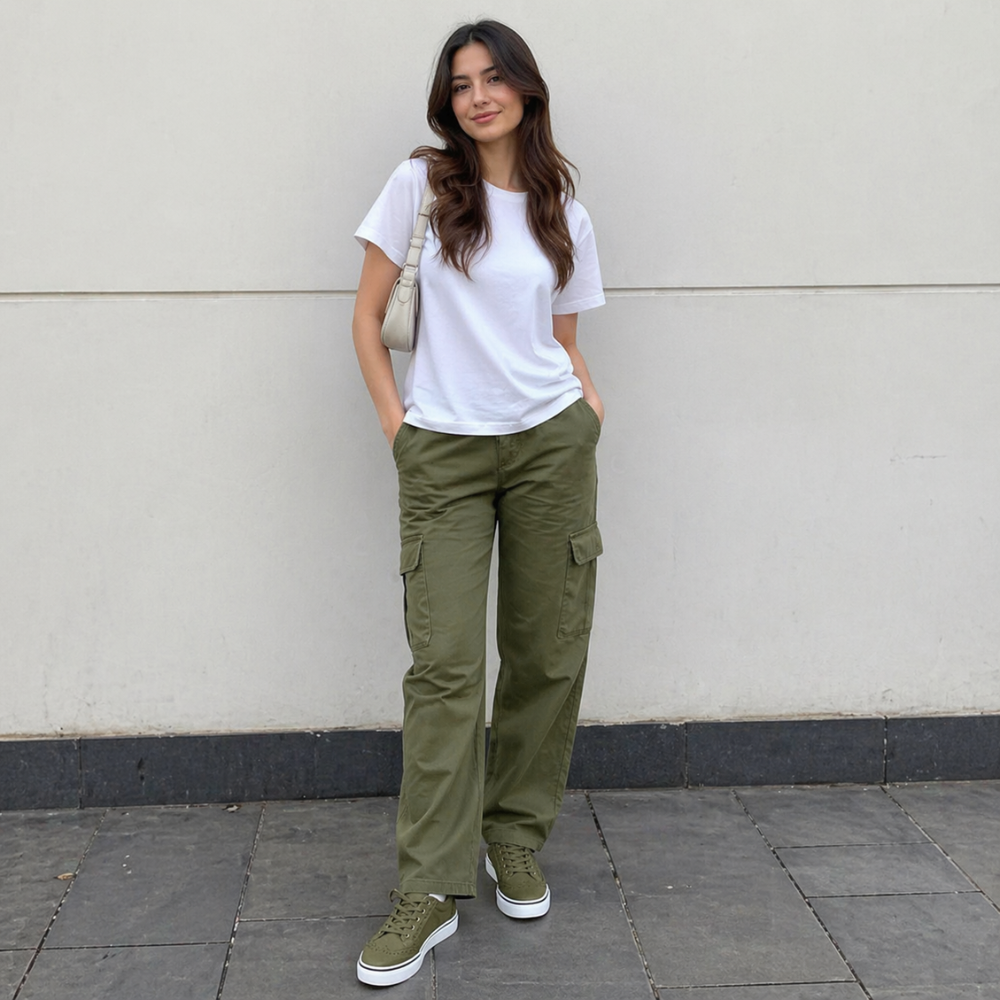 Women's Lace-Up trainers with white soles