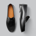 Men's Penny Loafers, Slip-On Dress Loafers – Classic Moc Toe Shoes in Black and Brown
