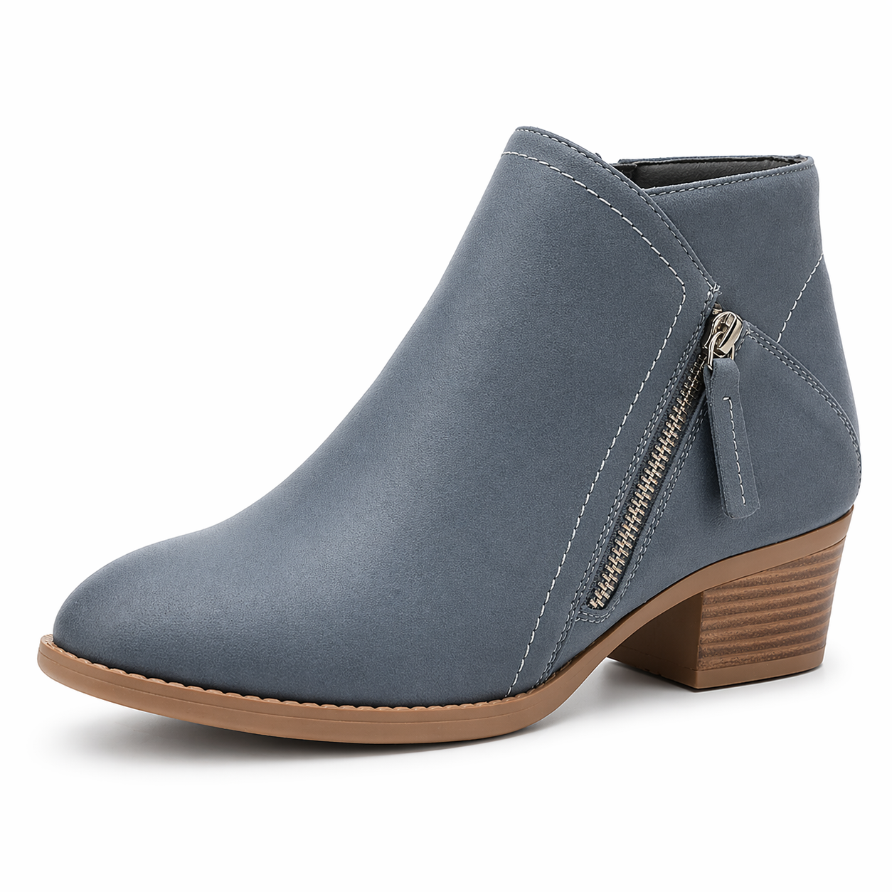 Stylish Ankle-Length Boots with Side Zipper Closure for Women